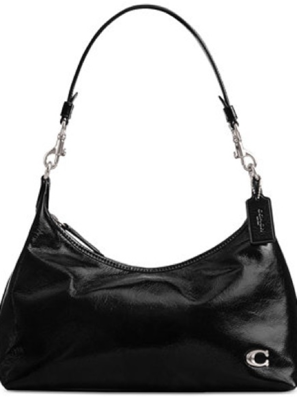 Coach Juliet Shoulder Bag CR652 Black Glazed Leather NWT